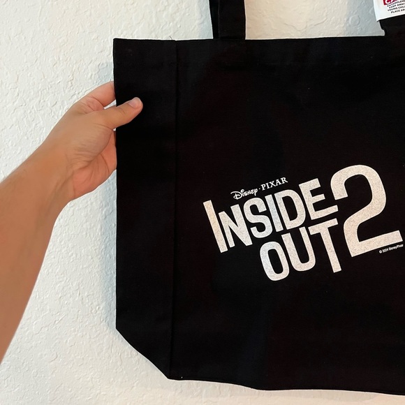 NEW Disney Pixar Inside Out 2 Black Canvas Tote Bag - Picture 2 of 4